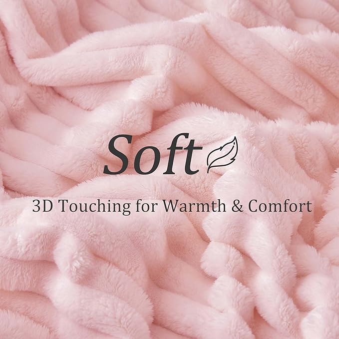 BEDELITE Striped Fleece Throw Blanket, Soft Cozy, Lightweight Warm, Machine - Image 4