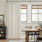 MIULEE Natural Pinch Pleated 100% Blackout Linen Curtains 40x94 Inches | Room - Image 3