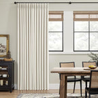 MIULEE Natural Pinch Pleated 100% Blackout Linen Curtains 40x98 Inches | Room - Image 3