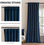 MIULEE Navy Blue Velvet Curtains 52x96 inches Luxury Blackout Curtains | - Image 2