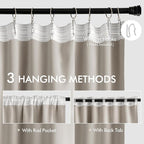 MIULEE Natural Back Tab Blackout Curtains 52x84 Inch Length 2 Panels Set | Rod - Image 3