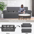 Easy-Going Stretch Oversized Sofa Couch Slipcover Washable Gray | 1-Piece Extra - Image 4