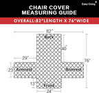 Easy-Going Reversible Couch Cover, Small Chair, Dark Blue/Light Blue | Machine - Image 6