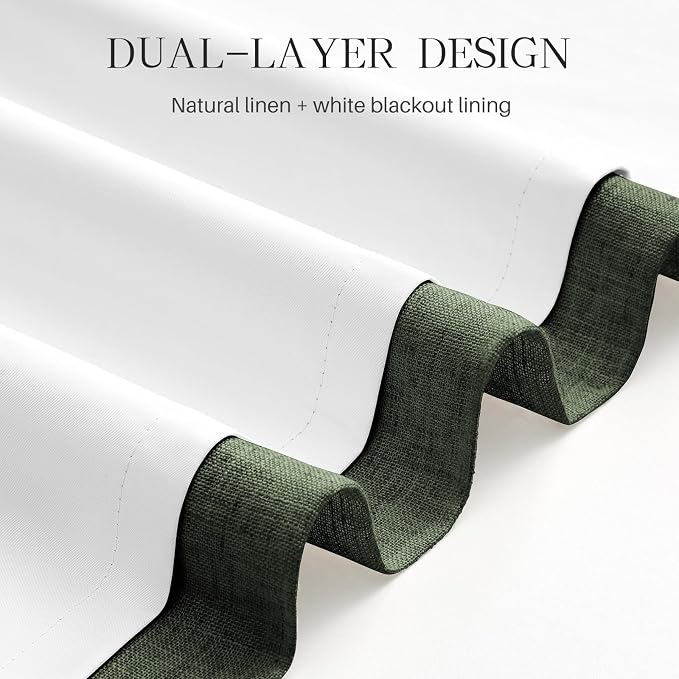 Pinch Pleated Linen Curtains 100% Blackout 63 Inches Long - Image 6