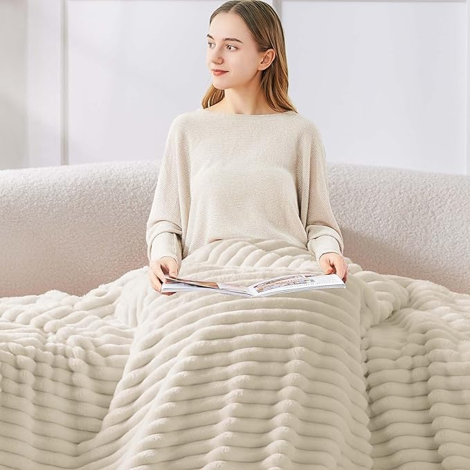 BEDELITE Ribbed Twin Blanket for Couch & Bed, Warm Yet Lightweight, Ribbed - Image 3