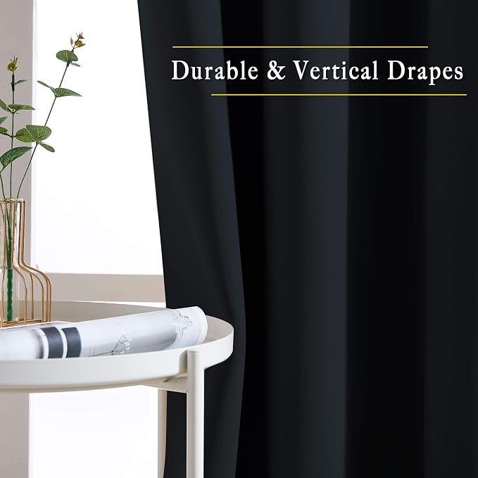 NICETOWN Black Out Curtains 102 inches Long, Grommet Thermal Insulated Solid - Image 5