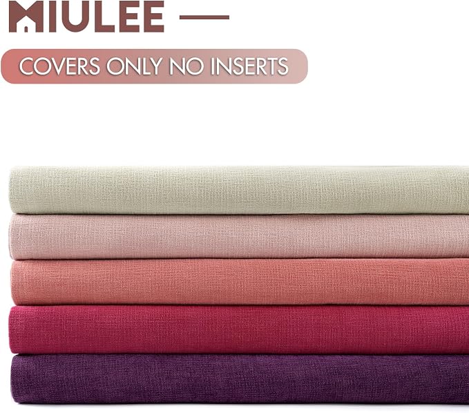 MIULEE Pink Chenille Couch Throw Pillow Covers, 20x20 | Set of 2, Valentine - Image 6