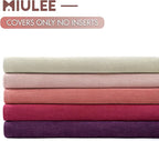 MIULEE Plum Purple Chenille Couch Throw Pillow Covers, 20x20 | Set of 2 - Image 6