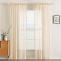 MIULEE Cream Beige Sheer Curtains 54 X 108 Inches, 2 Panels | Solid Color by MIULEE