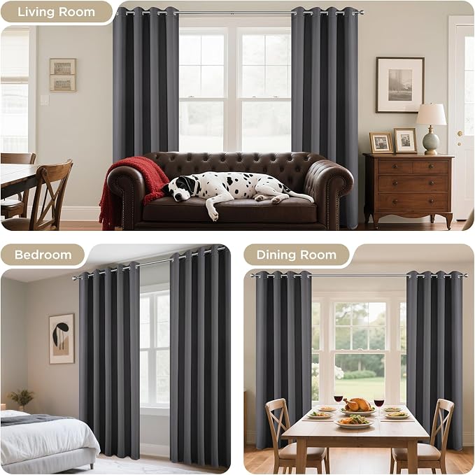 Joydeco Blackout Curtains 108 Inch Long 2 Panels, Long Black Out Curtains - Image 6