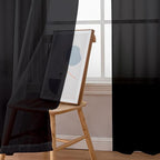 Simplebrand Black Sheer Curtains 84 Inches Long, Light Filtering Rod Pocket - Image 3