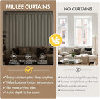 MIULEE Set of 4 Beige White 45 Inch Short Blackout Kitchen Window Curtains | - Image 7