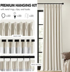 MIULEE Natural Extra Wide Pinch Pleated Blackout Curtains 60x90 Inches | Memory - Image 8