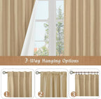 72 Inch Natural 100% Blackout Linen Curtains - Image 9