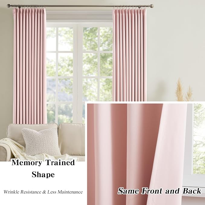 Pinch Pleated Curtains 108 Inches Long, Energy Saving Window Treatment Privacy - Image 6