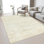 Area Rug Living Room: 5x5 Modern Washable Indoor Soft Carpet Beige | by FXRHLP