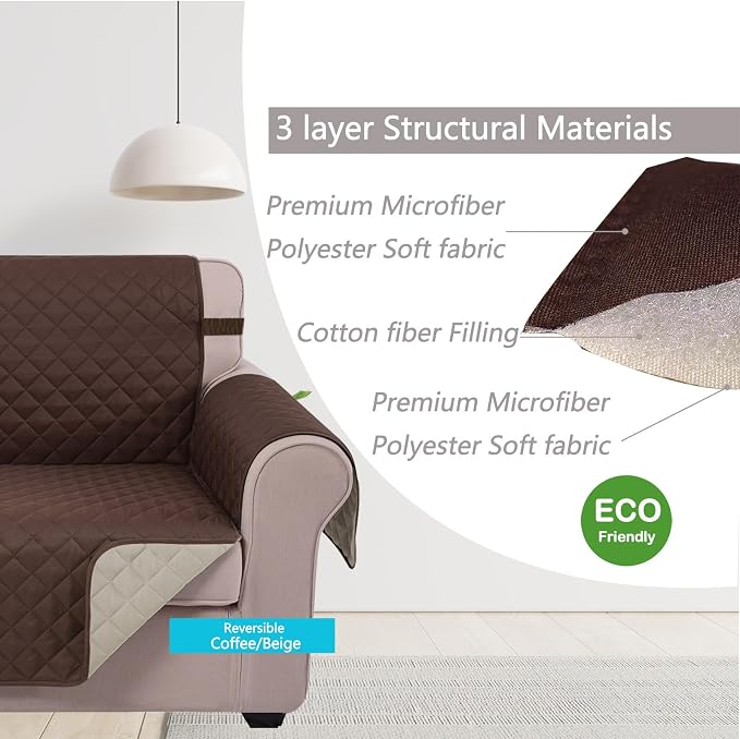 U-NICE HOME Large Sofa Cover Reversible Couch Cover - Image 4
