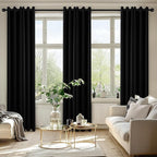 MIULEE Blackout Curtains for Bedroom 2 Panels 40 x 86 Inch Long Black | Thermal - Image 6