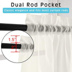 Ivory Sheer Curtains 84 Inch Length 2 Panels - Image 3