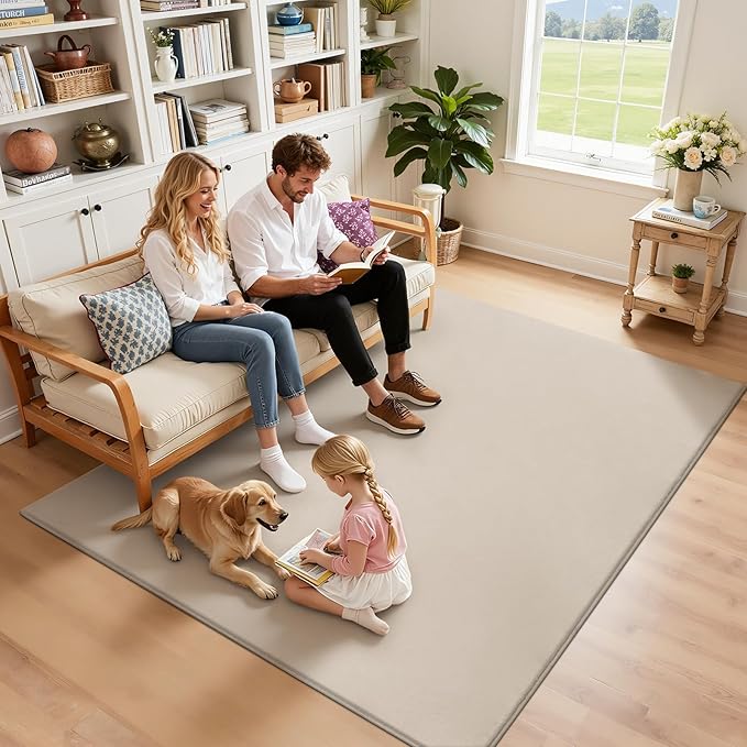 SHACOS Ultra Soft Faux Rabbit Fur Area Rug 5'x7', Non Slip Washable Padded - Image 6