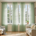MIULEE Sage Green Sheer Curtains 72 Inches Long 4 Panels 54 x 72 Inches | Light by MIULEE