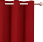 Red Blackout Curtains 34 x 54 Inch Length/Set of 2 Curtain Panels/Thermal - Image 7