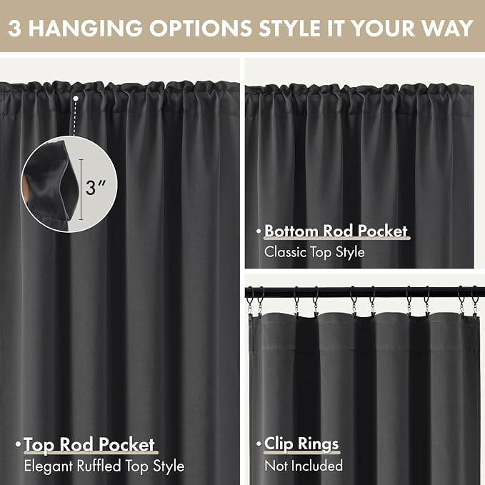 MIULEE 84 Inch Length Grey Blackout Bedroom Curtains Set of 4 | Thermal Curtains - Image 8