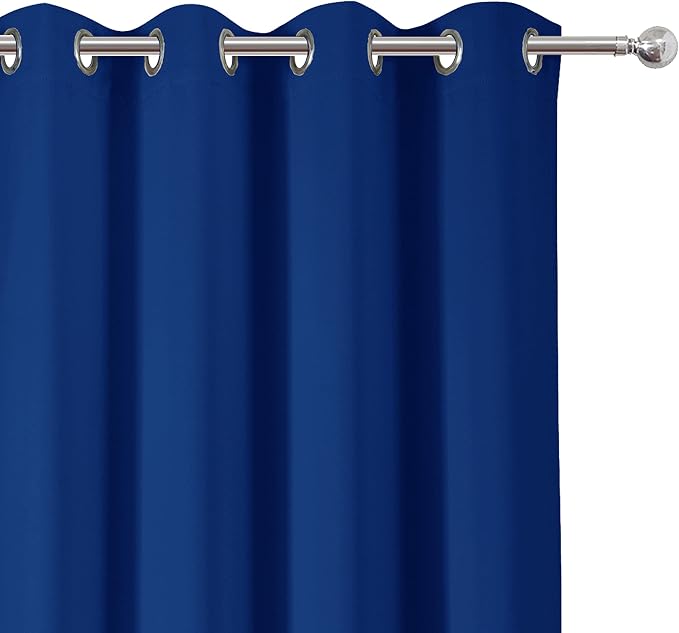 Blackout Curtains 66 x 95 inch/Royal Blue Curtains Set of 2 Panels/Thermal - Image 7
