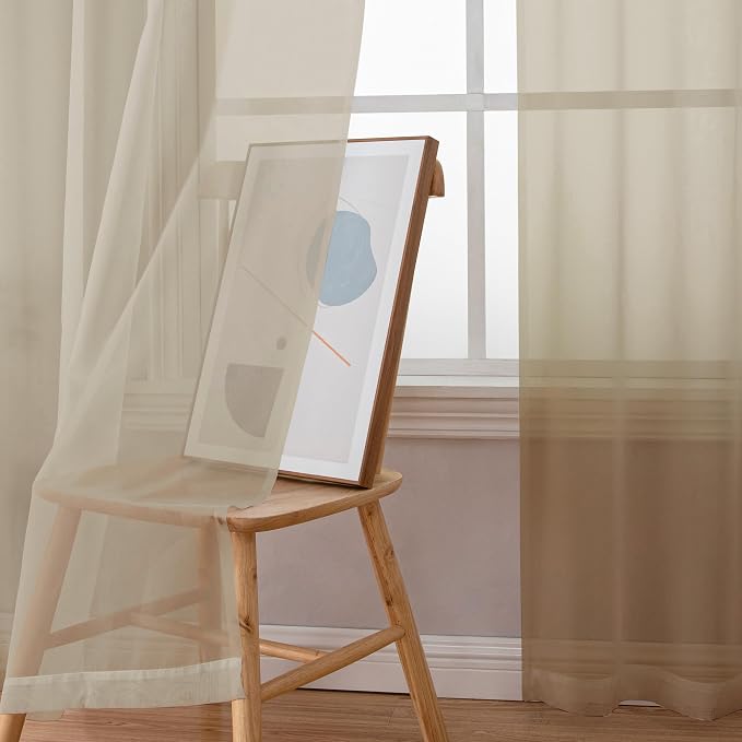 Taupe Sheer Curtains 90 Inches Long - Image 7