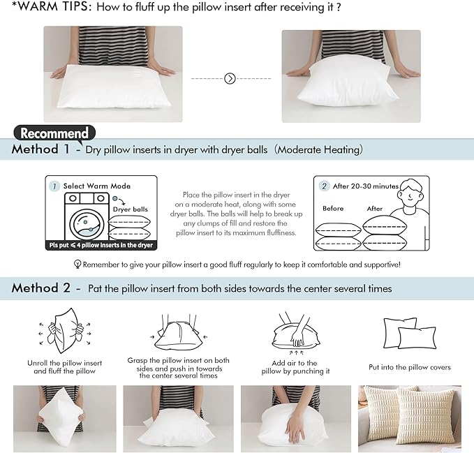 MIULEE 18x18 Inch Throw Pillow Insert - Image 7