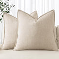 MIULEE Decorative Euro Sham Pillow Covers 26x26 Natural Beige | Boho Farmhouse​ by MIULEE