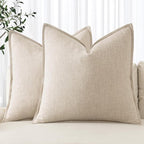 MIULEE Decorative Euro Sham Pillow Covers 26x26 Natural Beige | Boho Farmhouse​ by MIULEE