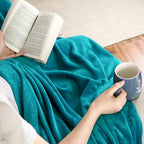 Bedsure GentleSoft Fleece Blanket Twin Size Teal - Image 10