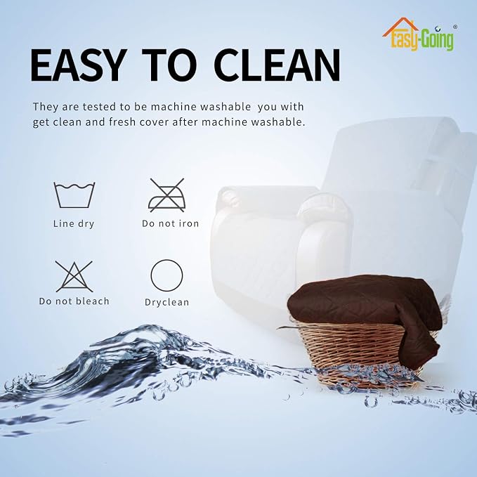 Easy-Going Reversible Couch Cover, Small Chair, Chocolate/Chocolate | Machine - Image 6