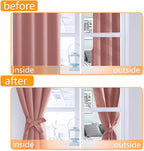 Blackout Curtains for Bedroom 2 Panels 52 x 96 Inch Long Dusty Rose | Thermal - Image 4