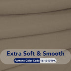 PureFit Stretch Oversized Couch Covers Fleece Sofa Slipcovers Natural | 1-Piece - Image 5