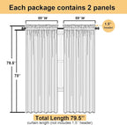Ivory Sheer Curtains 78 Inches Long 2 Pcs, Rod Pocket Light Filtering Bedroom - Image 2