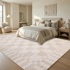 GarveeHome Beige Checkered Rug 6x9 Area Rugs Living Room Checkerboard Rug | - Image 3