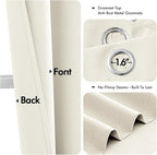 MIULEE Blackout Curtains for Bedroom 2 Panels 40 x 45 Inch Long Cream | Thermal - Image 4