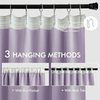 MIULEE Lilac Back Tab Blackout Curtains 52x120 Inch Long 2 Panels Set | Rod - Image 3