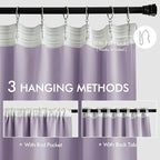 MIULEE Lilac Back Tab Blackout Curtains 52x84 Inch Length 2 Panels Set | Rod - Image 3