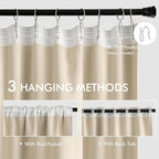 MIULEE Cream Beige Back Tab Blackout Curtains 52x80 Inch Length 2 Panel Set | - Image 3