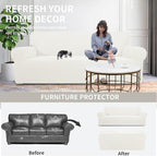 Easy-Going Stretch Oversized Sofa Couch Slipcover Washable Cream | 1-Piece - Image 5