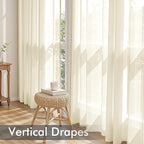 MIULEE Light Cream Sheer Curtains 90 Inches Long 4 Panels 42 x 90 Inches | - Image 5