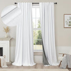 Complete Blackout 90 Inch Curtains Rustic Closet Extra Wide Curtains 2 Panel by Pitalk