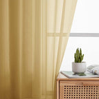 Gold Sheer Curtain for Bedroom Living Room 78 Inches Long 2 Panels Set - Image 6