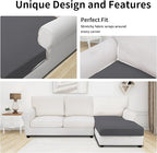 Easy-Going Stretch 1 Piece Chaise Lounge Cushion Slipcover | Sectional Couch - Image 3