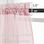 Blush Pink Sheer Curtains 90 Inches Long 2 Panels - Image 3