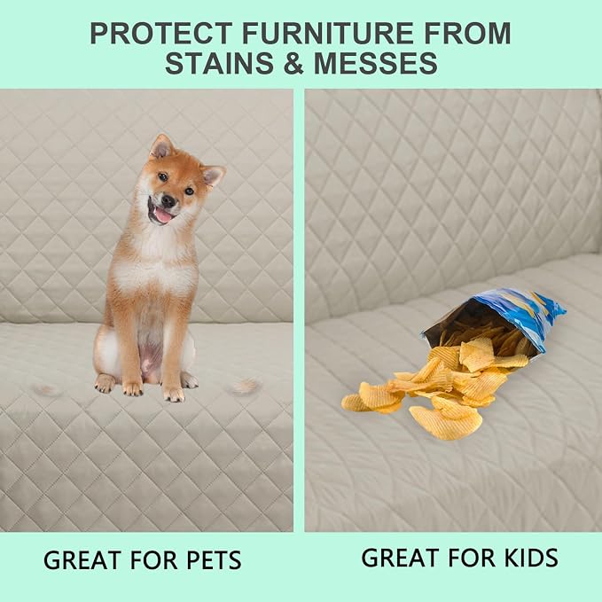 Reversible Couch Cover for 3 Cushion, Pet Friendly Water Repellent Couch Sofa - Image 5