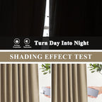 Vision Home Brown Pinch Pleated Full Blackout Curtains Linen Blended 60 inch - Image 3